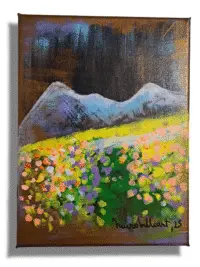 Tablou Flori pe camp de munte 18x24 cm